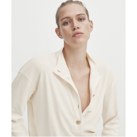 ⭐Brand new Womens Massimo Dutti Cotton Henley sweatshirt- Size Small⭐ - Picture 1 of 6